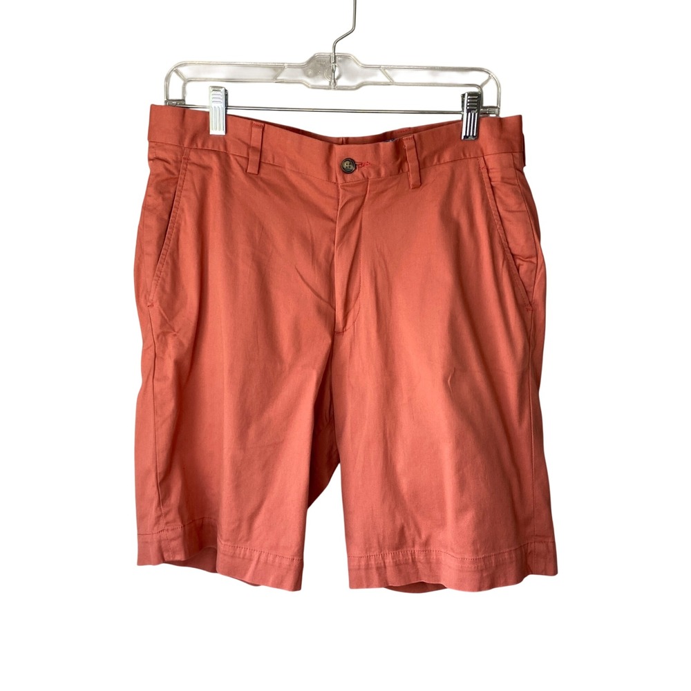 Turtleson Mens Coral Pink Stretch Cotton Chino Shorts Size 32 23132